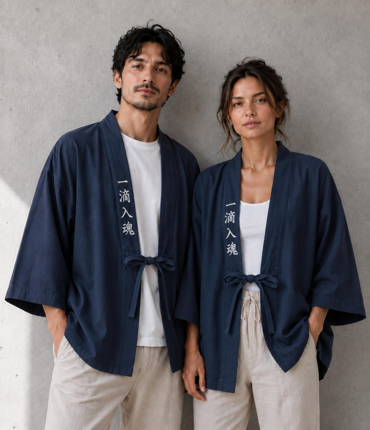 Embroidered Blue Haori