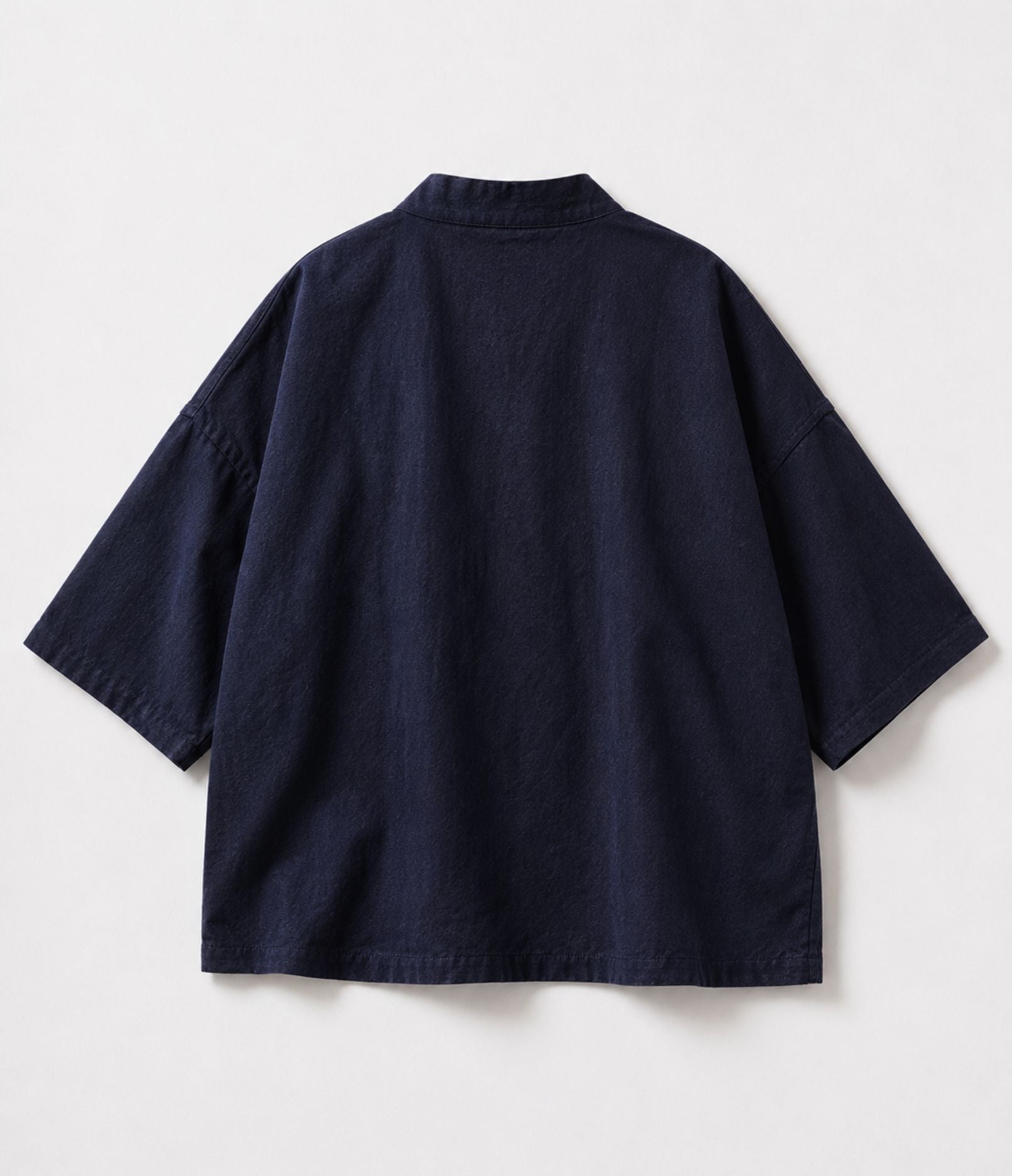 Back of the indigo denim side of a reversible kimono jacket