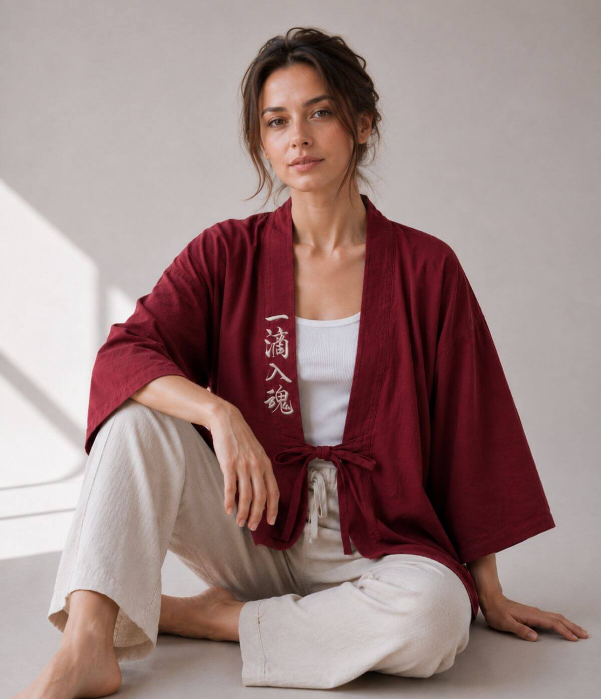 Embroidered Red Haori