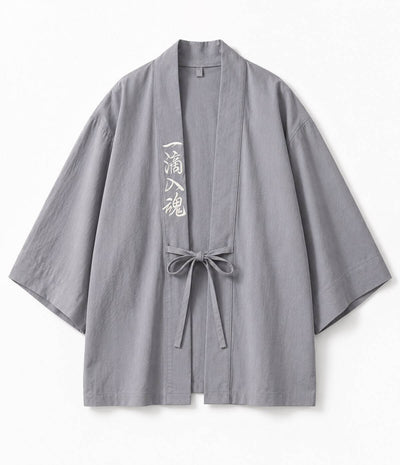 Embroidered Grey Haori