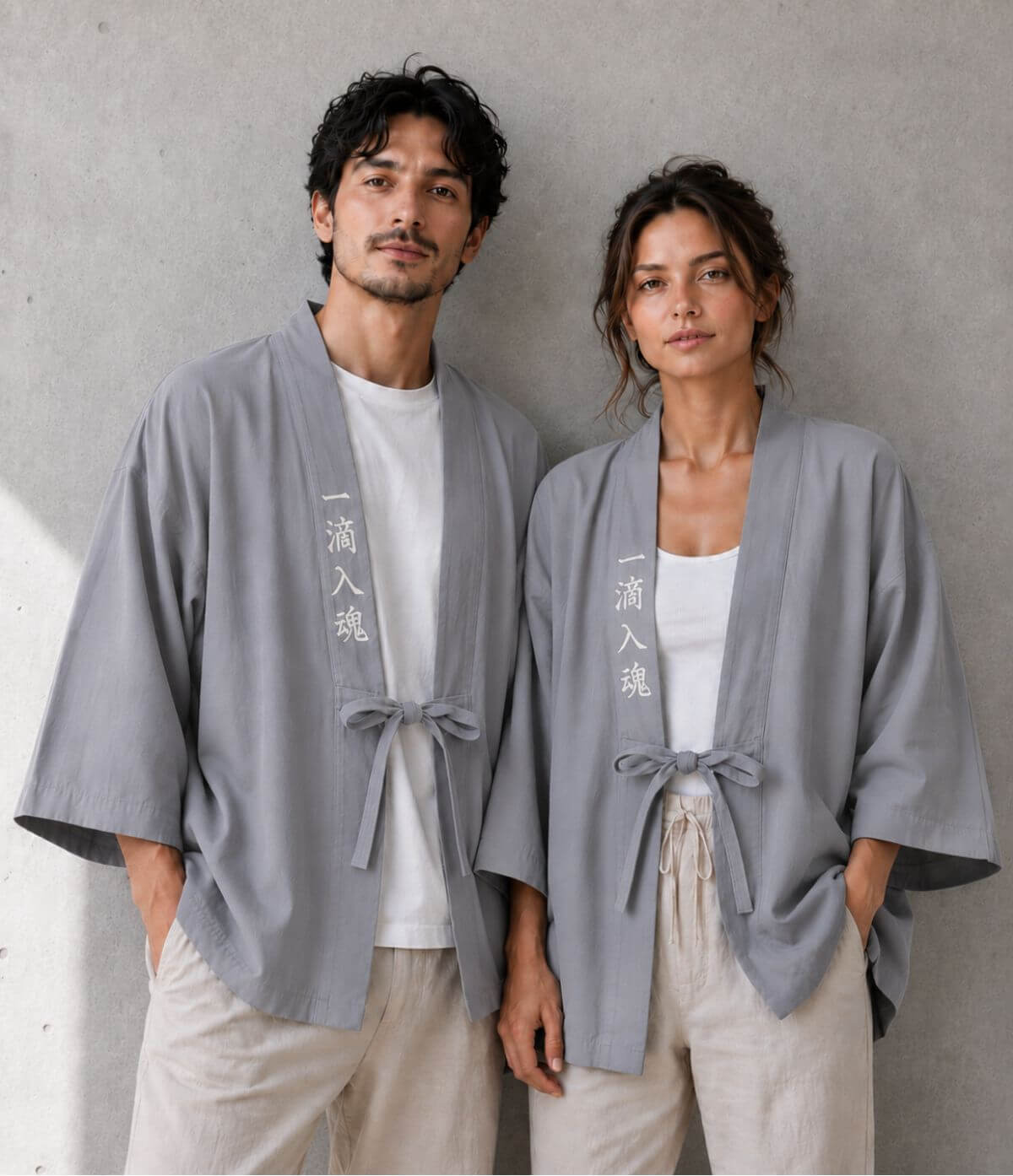 Embroidered Grey Haori