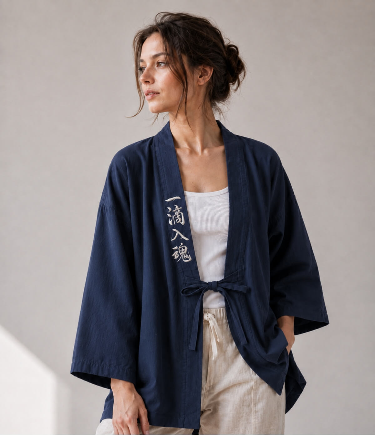Embroidered Blue Haori