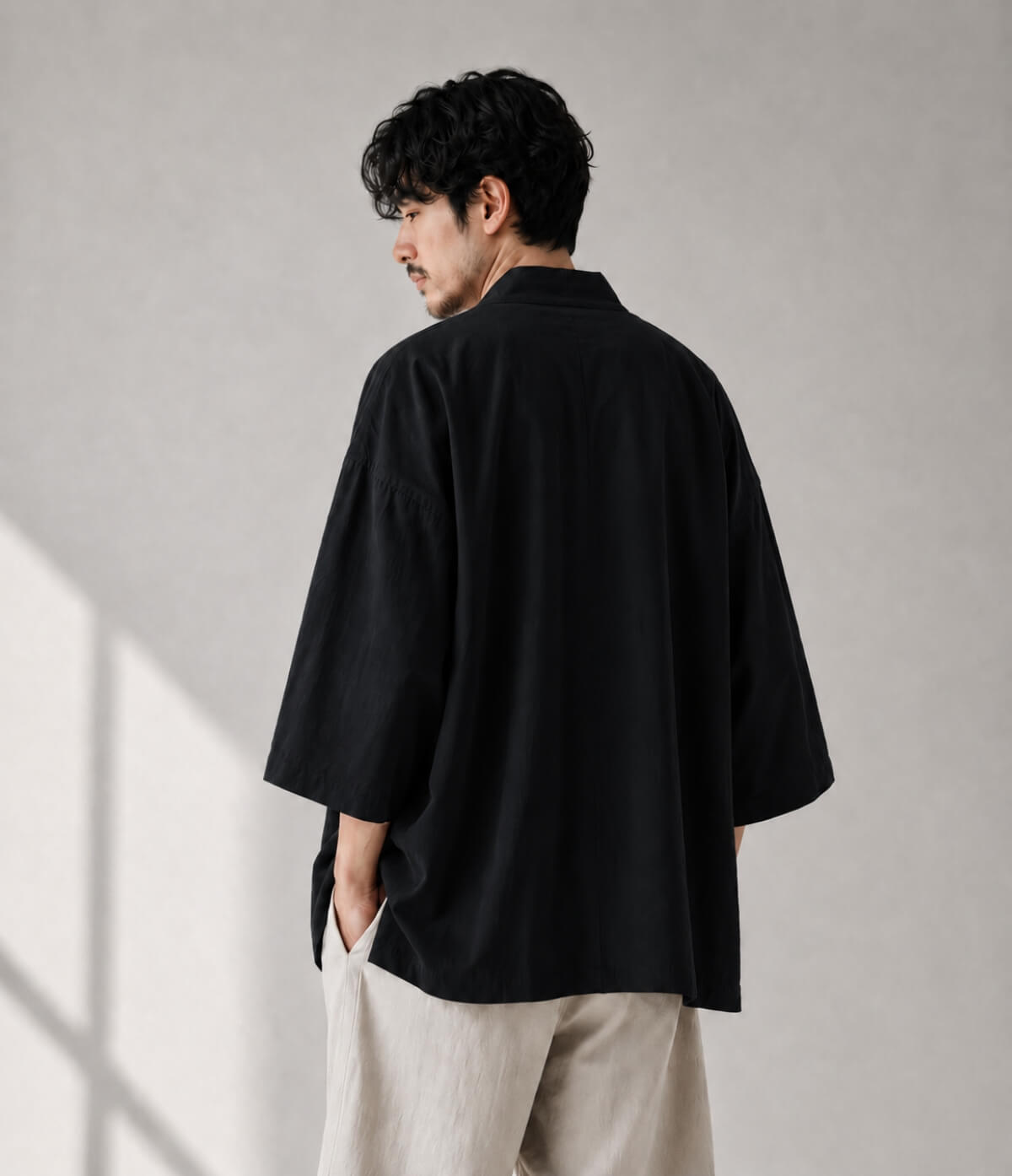 Embroidered Black Haori