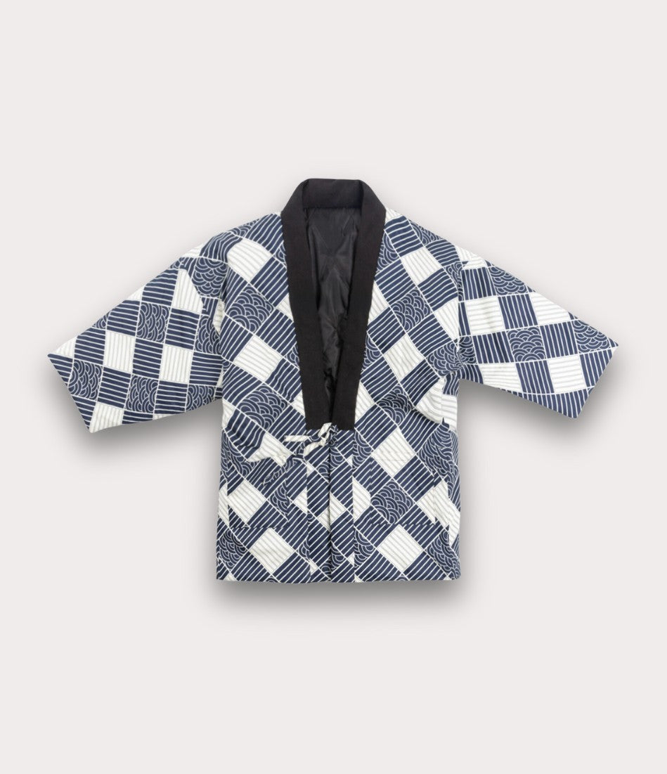 Front view of hanten coat, a traditional Japanese winter kimono for men