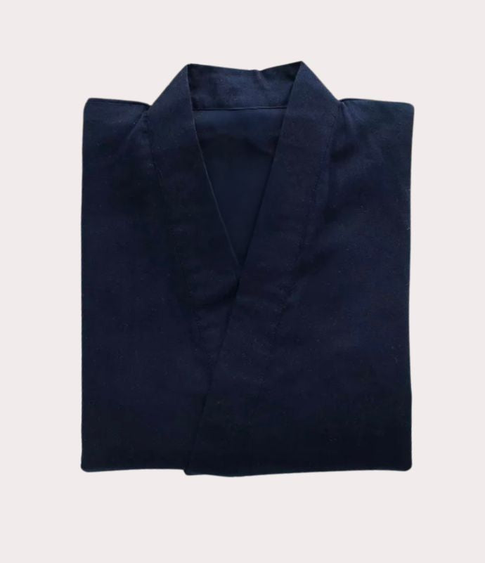 Laid-flat navy samue set, a Japanese pajamas men style