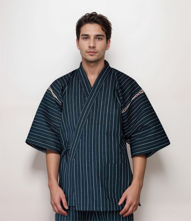 Front view of men's jinbei set for Japanese summer clothes