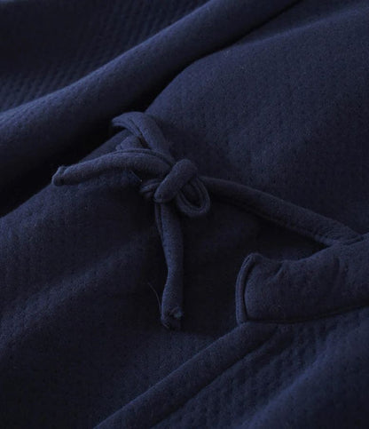 Tie detail of men's samue, comfortable Japanese loungewear style